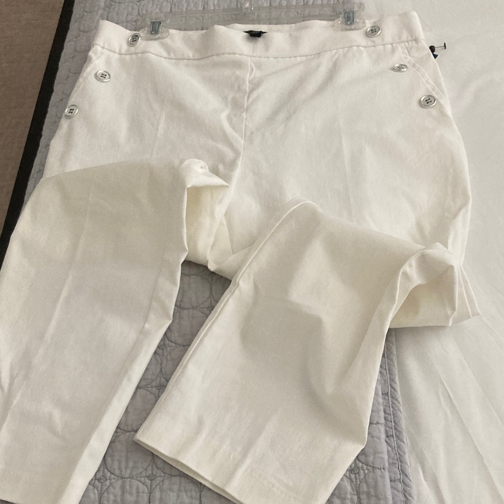 Brand🆕 Jules & Leopold Straight Leg Ladies Pants in a Winter White color! Size L - Picture 4 of 4